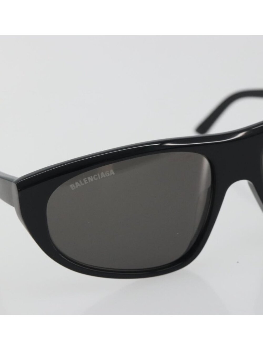 BALENCIAGA Sunglasses Plastic Black White